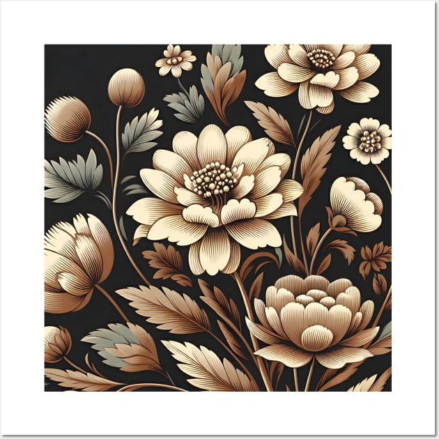 Beige Floral Illustration Wall Art by Jenni Arts